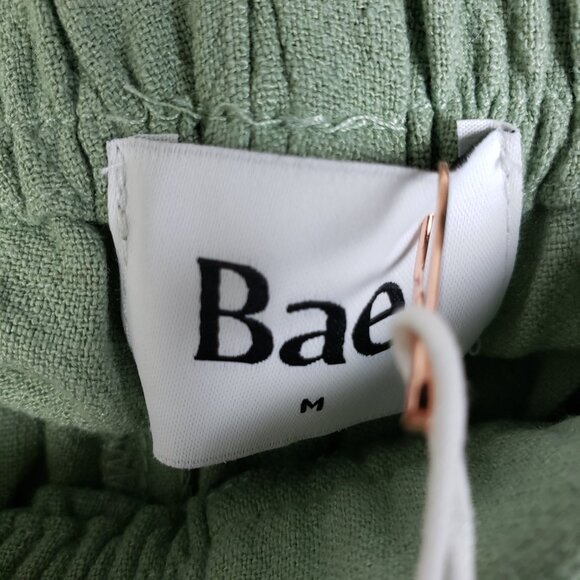 NWT Bae The Label Time and Place Linen Pant Sage size M Split Hem Maternity - Picture 7 of 15